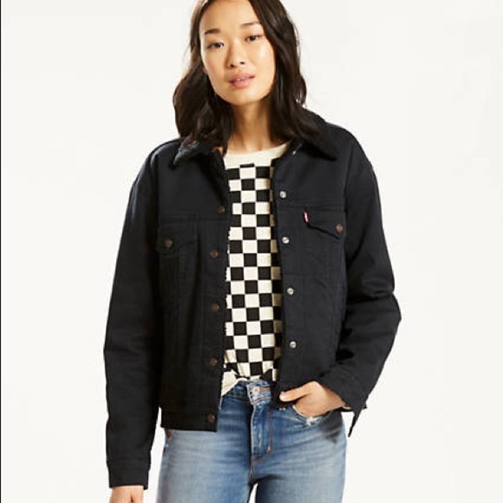 Levi’s black fleece-lined Sherpa denim jacket